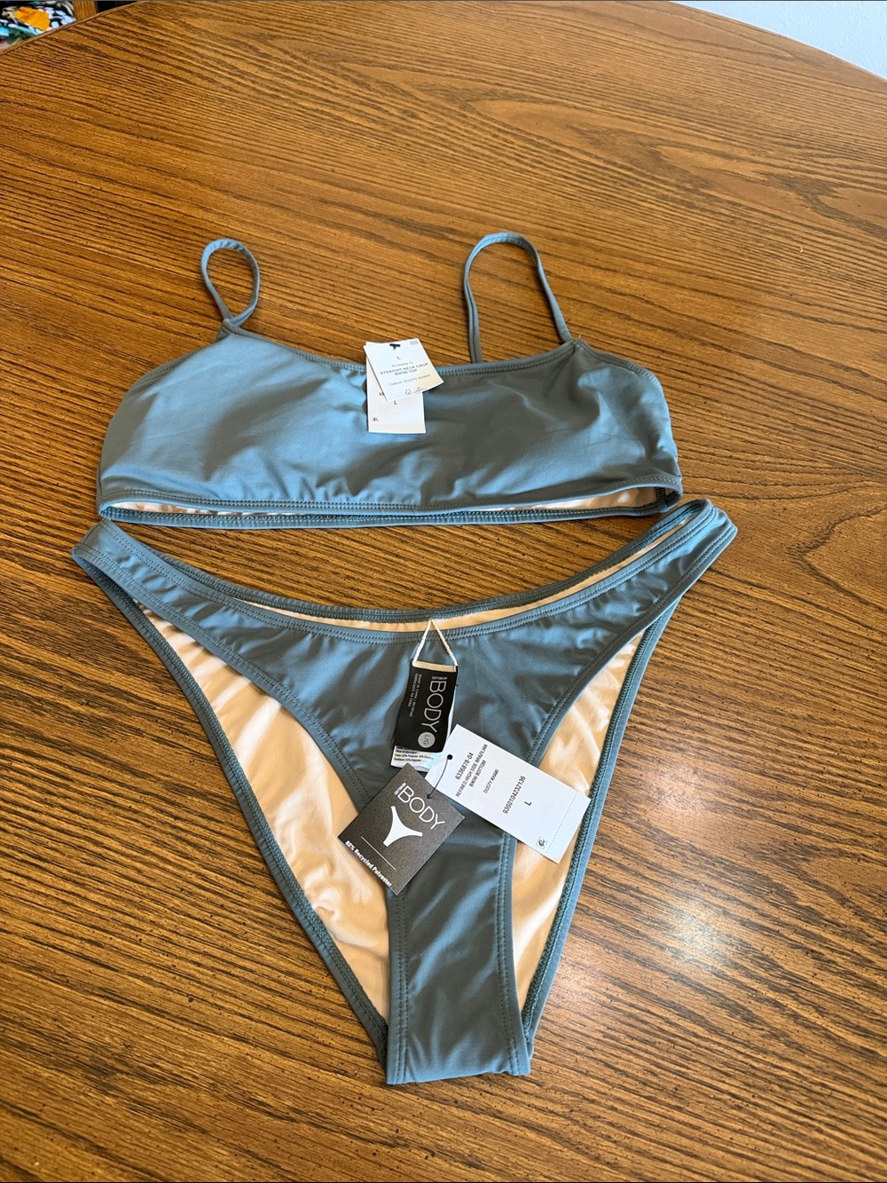 Cotton On Slate Blue Scoop Bralette Bikini Set